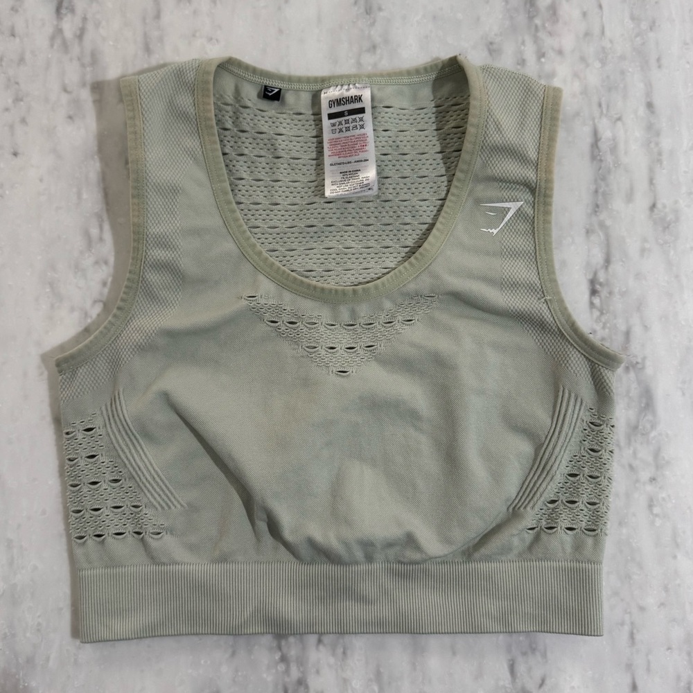Gymshark Light Green Athletic Light to Moderate Support Stretch Sports Bra S